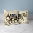 thumbnail image 4 of Majestic Tusks and Petals Indoor/Outdoor Pillow in Beige 20x20, 4 of 5