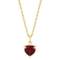 Brilliance Fine Jewelry Garnet Heart Pendant in 14KT Gold Plated Sterling Silver
