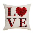thumbnail image 2 of Cptfadh Red Lettered Plaid Series Valentine's Day Pillow Linen Print Sofa Pillow Lean On Festive Atmosphere 1 Pcs, 2 of 6