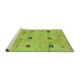 thumbnail image 2 of Ahgly Company Machine Washable Indoor Square Abstract Turquoise Blue Contemporary Area Rugs, 6' Square, 2 of 4
