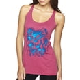 thumbnail image 1 of 3D Blue Skulls Trendy | Womens Fashion Premium Tri-Blend Racerback Tank Top, Vintage Pink, X-Large, 1 of 4