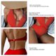 thumbnail image 5 of Traje de baño de una pieza para mujer con correa halter en la cintura ahueca hacia fuera el traje de baño sin espalda con cuello en V profundo Rojo M, 5 of 5