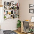 thumbnail image 4 of Wallniture Turin 60" Wall Bookshelf, Floating Shelves for Bookcase, Storage Shelves, Wall Book Shelves with Adjustable Standard Rail Bracket System, Rustic Book Shelf for Wall, Burnt, 4 of 9