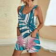 thumbnail image 3 of safuny Women's Jumpsuits Romper Overalls Sleeveless Summer Causal Print Scoop Neck Trousers Bandage Loose With Pocket For Women Multicolor M, 3 of 5