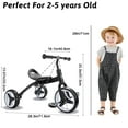thumbnail image 3 of Wdmiya 4 in 1 Toddler Bike for 2 Year to 5 Years Old Kids, Folding Toddler Tricycle with Removable Pedals, Birthday Gift Toys for Boys and Girls, Black, 3 of 9