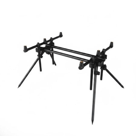JWQFBC 3 Rod Pod Stand Aluminum Alloy Tripod Rod Pod Fishing Pole Holder Slanted 3-head Mini