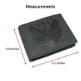 thumbnail image 5 of MARSHAL Mens RFID Blocking Vintage Leather Patriotic Eagle & USA Flag Debossed Bifold Wallet Black, 5 of 9