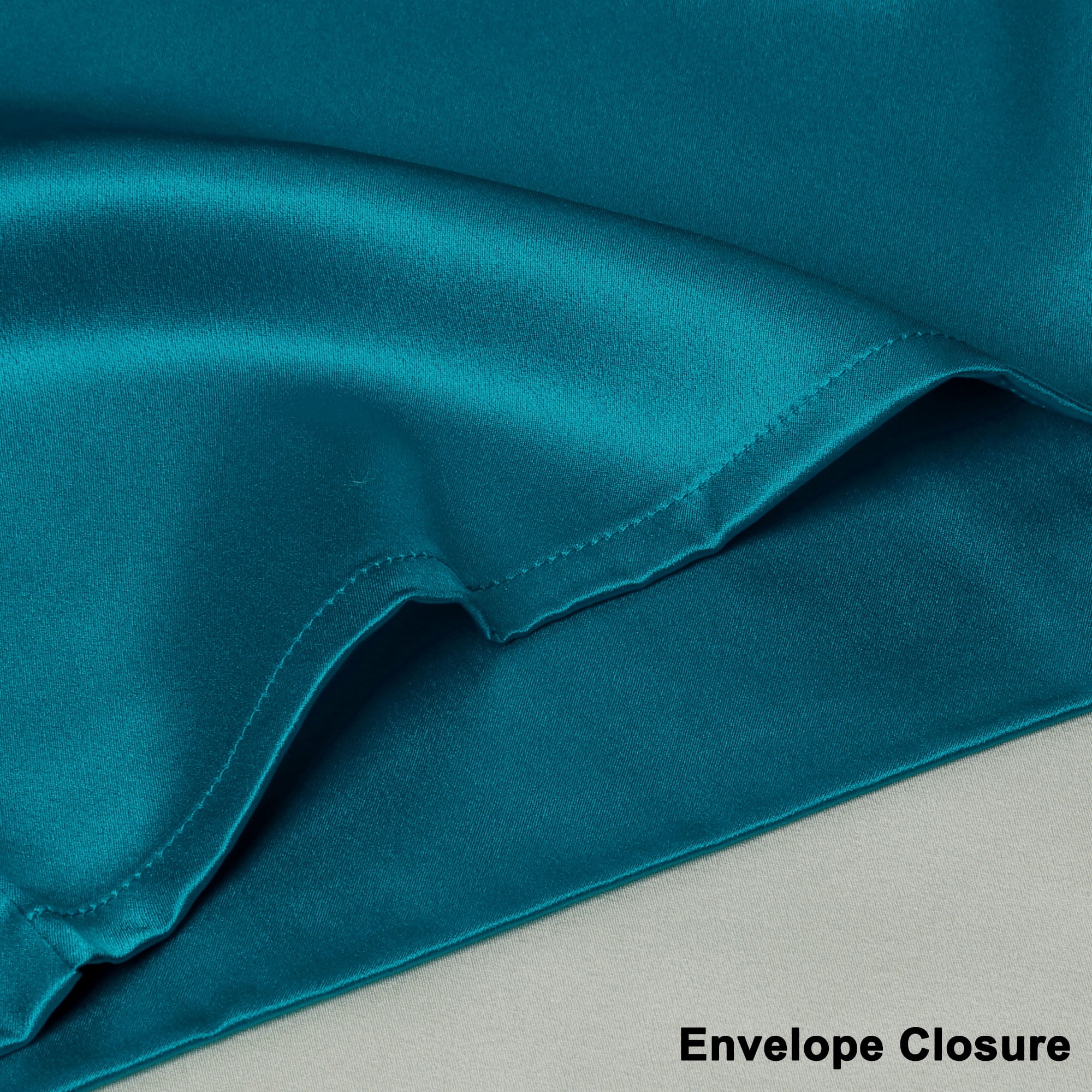 Unique Bargains 19 Momme Silk Pillowcase Envelope Closure Peacock Blue Standard