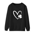 thumbnail image 4 of New & Trending!FUNUONY St Patricks Day Shirt Women's Fashionable Round Neck Casual Print Top Sweatshirt Black S, 4 of 4