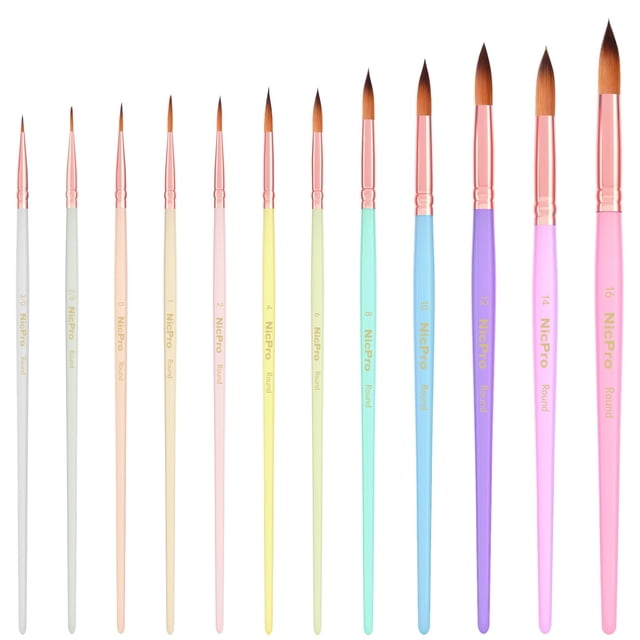 Pinceles para Acuarela Nicpro 12pcs de Esquilo Sintético