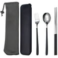 thumbnail image 1 of 1 Set Fork Spoon Chopstick Kit Travel Cutlery Kit Portable Tableware Kit Lightweight Cutlery Kit, 1 of 8
