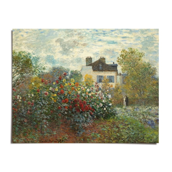 A Corner of the Garden with Dahlias - Claude Monet - 8x10 - Wall Art Print - UNFRAMED