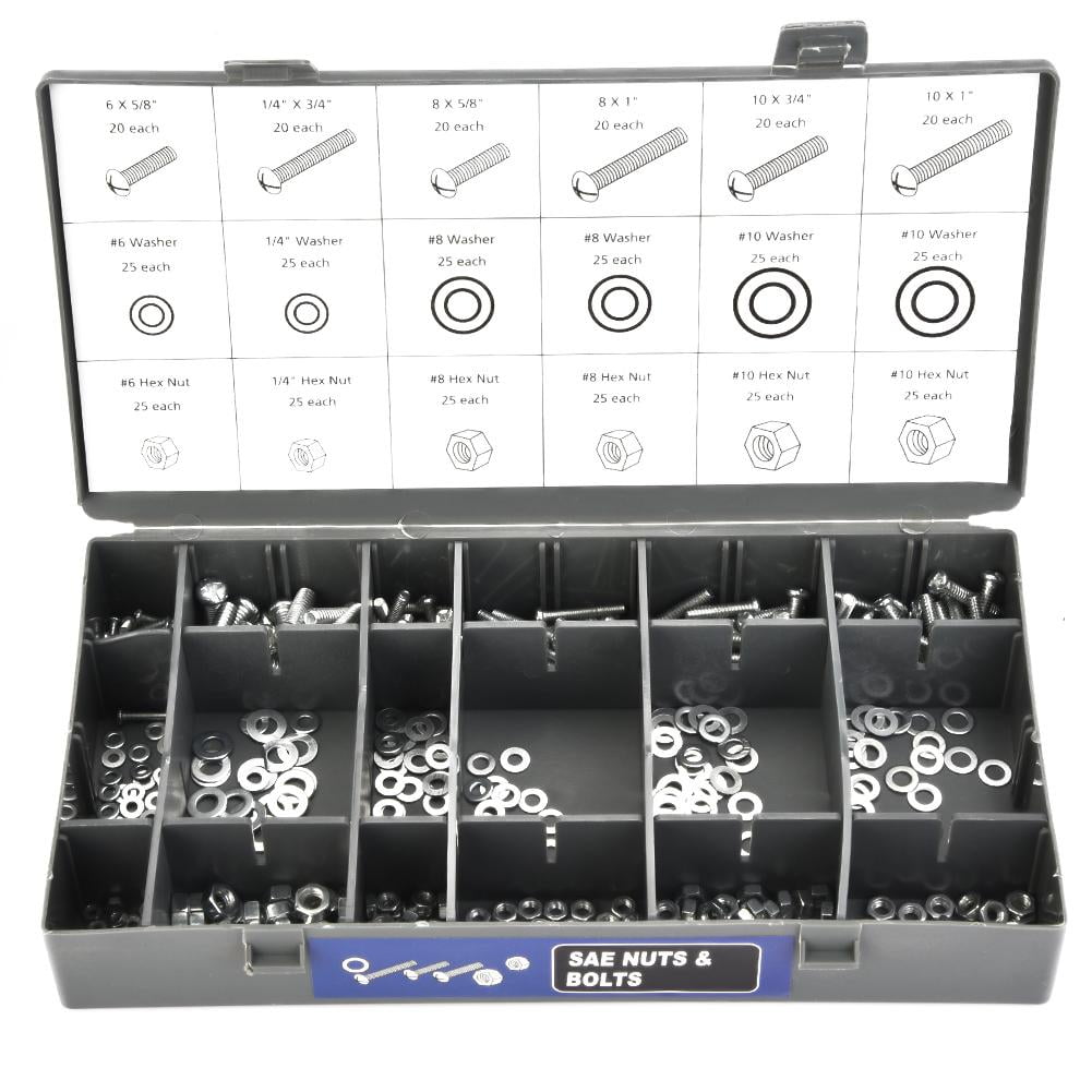Kritne Screws Washer Kit, 1200pcs Assorted Set Bolt Hex Nut Wood Sheet Machine Screws Washer Kit