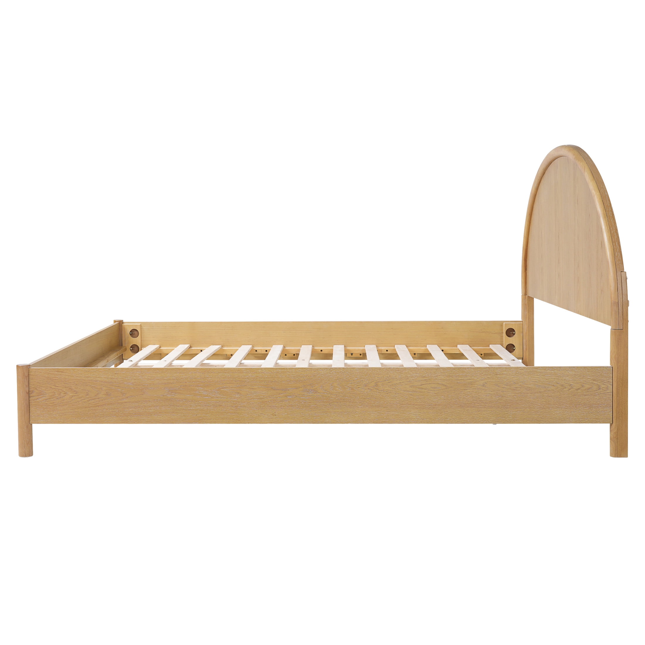 Christopher Knight Home King Platform Bed Frame with Arched Headboard, Rubberwood, Natural