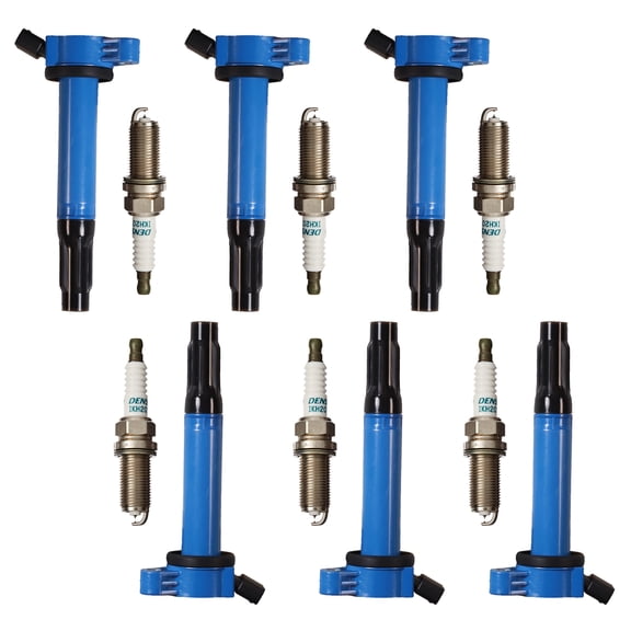 High Performance Ignition Coil and Denso Iridium Spark Plug Compatible with Lexus RX350 UF487