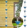 thumbnail image 2 of 7.87FT Decorative Rain Chain Hummingbird Rain Chains for Outside Copper Rain Chain Bell with 7 Cups Decorative Rain Catcher Chain Replacement Downspout for Gutters (Blue), 2 of 7