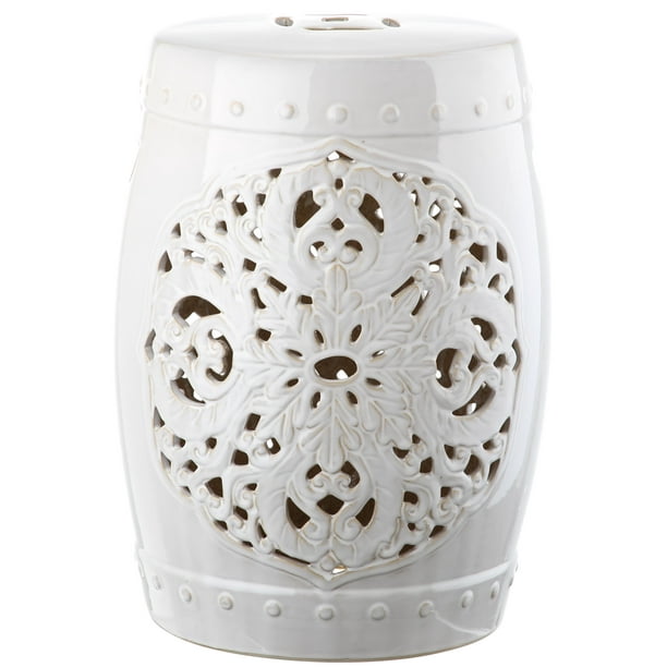 Safavieh Solid Fl Garden Indoor Outdoor Patio Stool White Com Safavieh Solid Fl Garden Indoor, Safavieh Melody Cream Ceramic Decorative Garden Stool