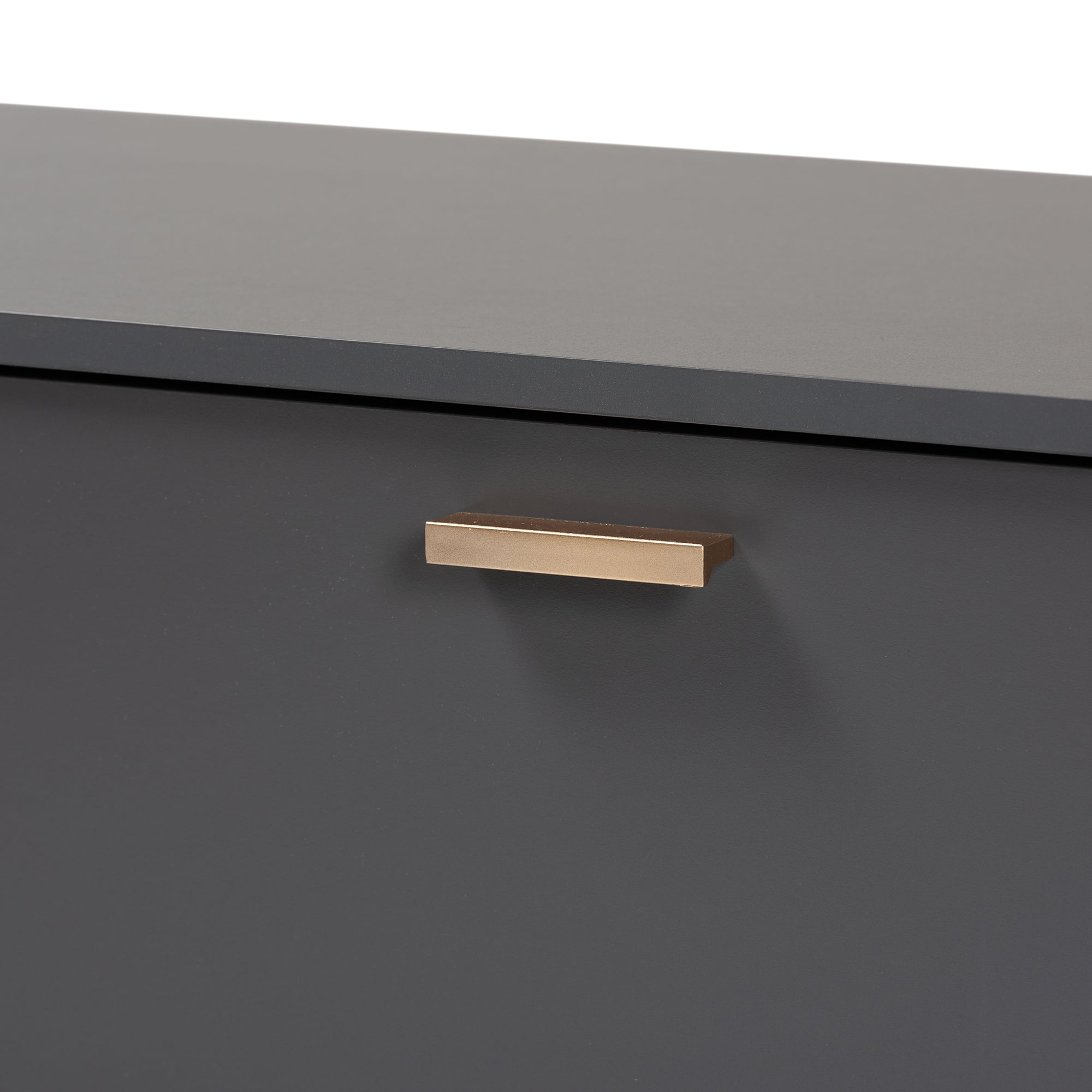 Baxton Studio Kelson Modern and Contemporary Dark Grey and Gold Finished Wood TV Stand