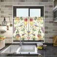 thumbnail image 4 of Yayeee Kitchen Curtains Tier Pair Light Filtering 27"x24" Rod Pocket Short Cafe Window Panel, Birds with Strawberries, 4 of 7