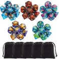thumbnail image 1 of Juego de dados poliédricos CiaraQ con 35 piezas y bolsas negras, 1 of 8