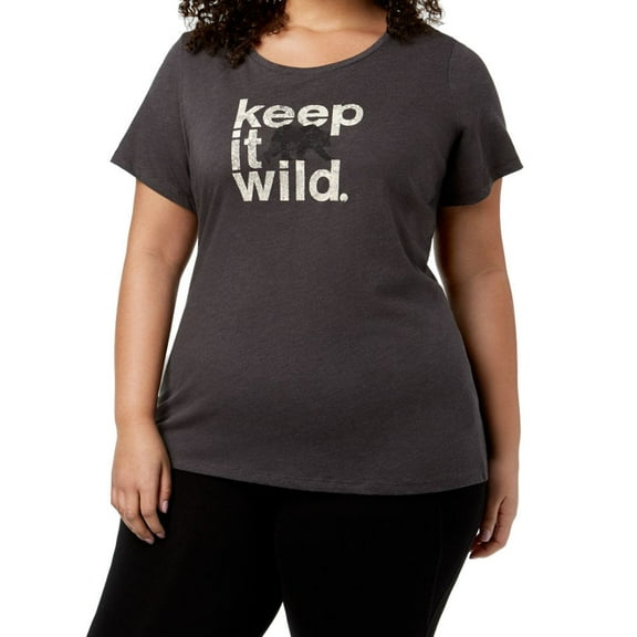 Columbia Womens Plus Size Outdoor Elements Graphic Print T-Shirt,Gray,1X