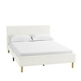 thumbnail image 5 of AENKYO Full Size Upholstered Platform Bed Frame with Soft Teddy Velvet Headboard, No Box Spring Needed, Beige, 5 of 10