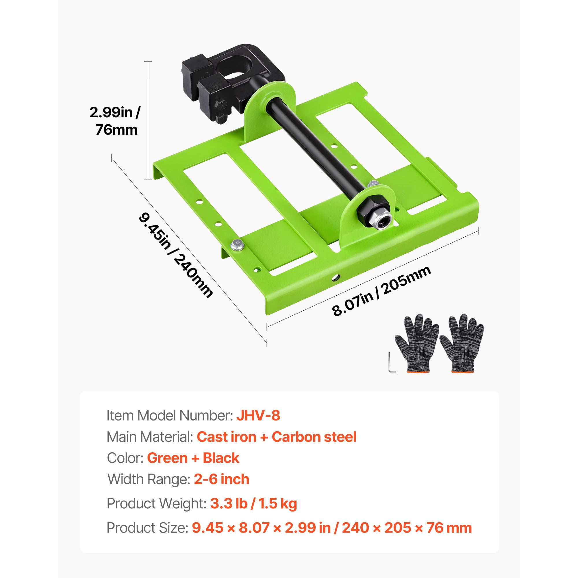 Chainsaw Mill Vertical Lumber Cutting Guide, Adjustable Width Cast Iron Carbon Steel, 1.5kg Lightweight Portable for Wood Milling Hardwood