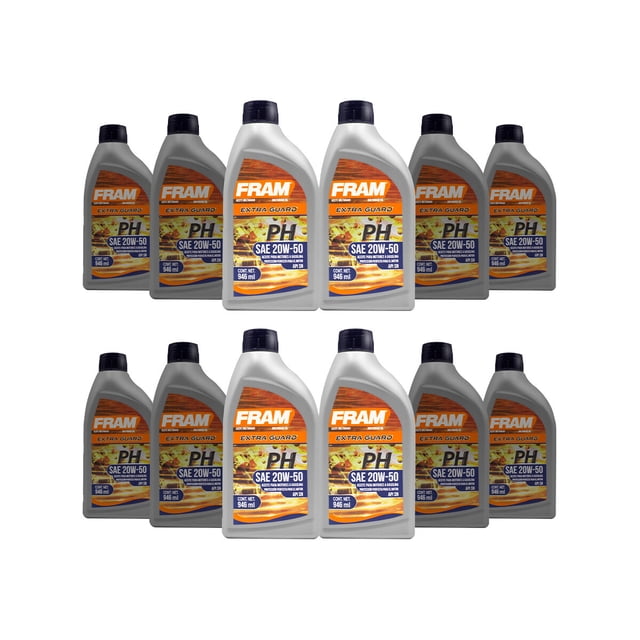 Aceite Mineral De Motor Multigrado Fram 20W50 SN 12 Botellas