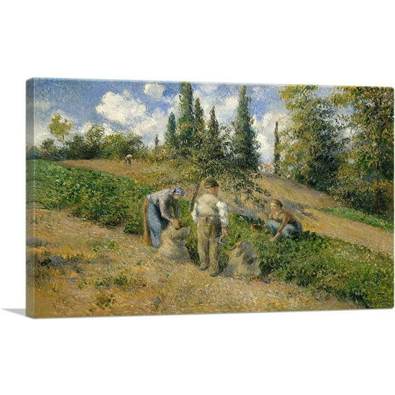 ARTCANVAS The Harvest Pontoise 1881 Canvas Art Print by Camille Pissarro - Size: 60" x 40" (1.50" Deep) (3-Piece)