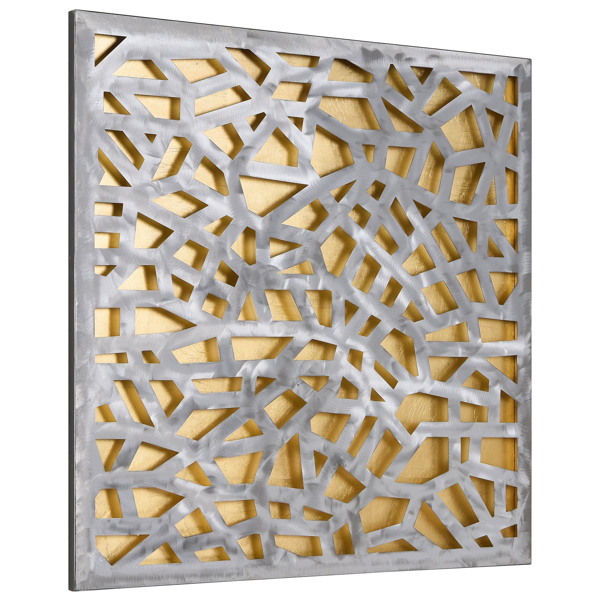 Empire Art Gold & Silver Enigma Abstract Art Prints, Set of 2