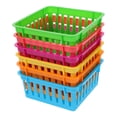 thumbnail image 1 of 6 cestas pequeñas de plástico para lápices, organizadores de escritorio, bandejas de almacenamiento coloridas, contenedores multiusos para material escolar, oficina y hogar., 1 of 8