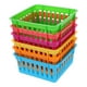 thumbnail image 1 of 6 cestas pequeñas de plástico para lápices, organizadores de escritorio, bandejas de almacenamiento coloridas, contenedores multiusos para material escolar, oficina y hogar., 1 of 8