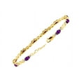 thumbnail image 4 of RYLOS Bracelets for Women 925 Yellow Gold Plated Silver XO Hugs & Kisses Bracelet Gemstone &  Diamonds Adjustable to Fit 7"-8" Wrist, 10 - 6X4MM Amethyst Jewelry for Women, 4 of 8