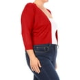 thumbnail image 2 of Women's Plus Size Long Sleeves Lightweight Open Solid Sweater Bolero Cardigan S-3XL, 2 of 5