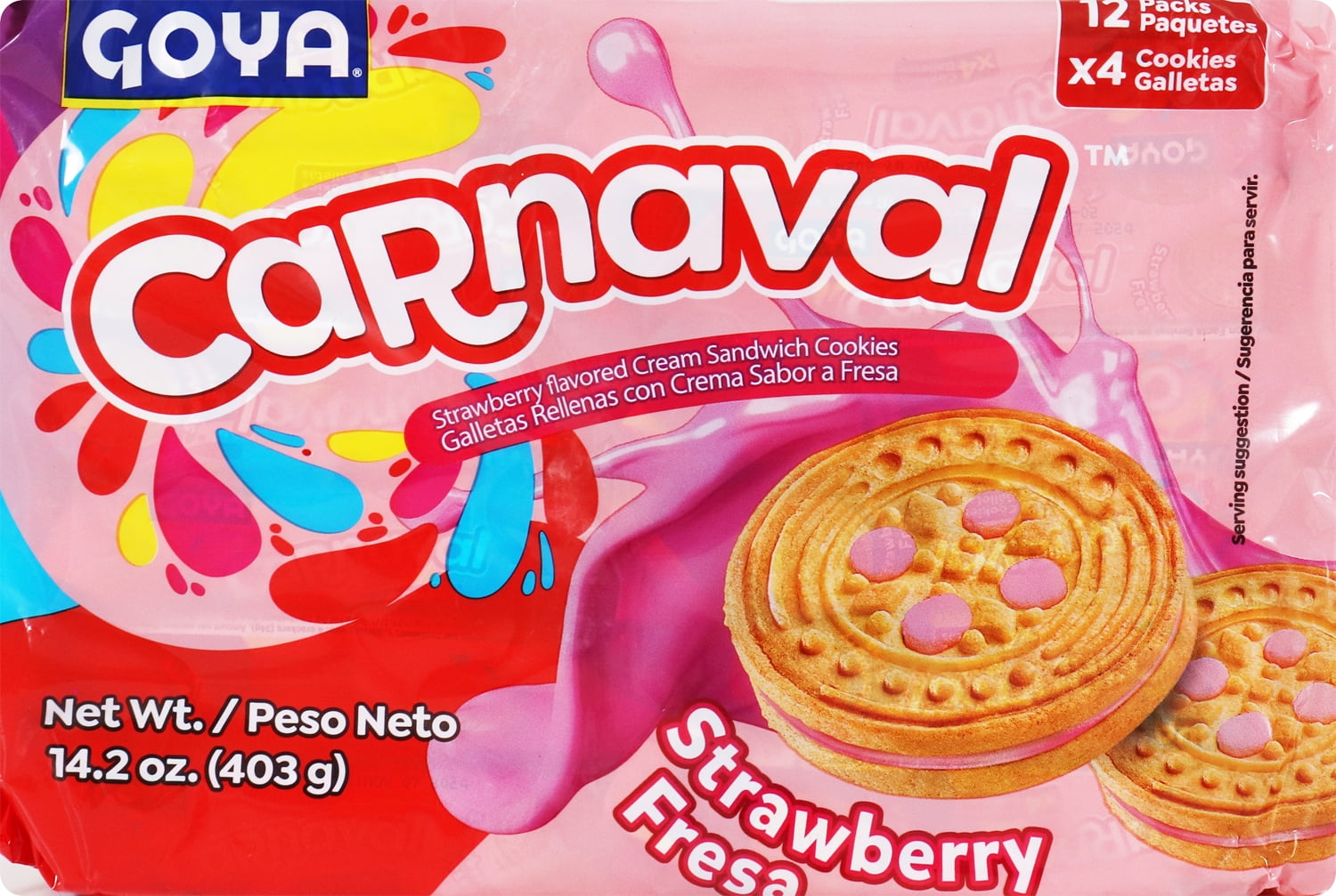 (2 pack) GOYA CARNAVAL STRAWBERRY COOKIES 14.2 OZ