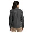 thumbnail image 2 of Port & Company Womens Carefree Poplin Long Sleeve Shirt Graphite Small, 2 of 4