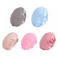 thumbnail image 7 of 1pcs Waterproof Women Shower Cap Satin Beanie Hair Bonnet Bath Accessories Shower Caps Bathroom Products Elastic Shower Cap, 7 of 7