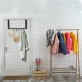thumbnail image 6 of QZS Over the Door Hook,1Pack Over Door Towel Rack,Hanging Towels or Clothes,Bathroom,Bedroom or Laundry Room,Moving 6-Hook,Black, 6 of 7