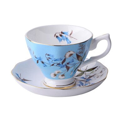 

Coffee Cup English Afternoon Tea Cup Porcelain Gold Rim Spoon Saucer Tea Set Kitchenware Drinkware Luxury Gift