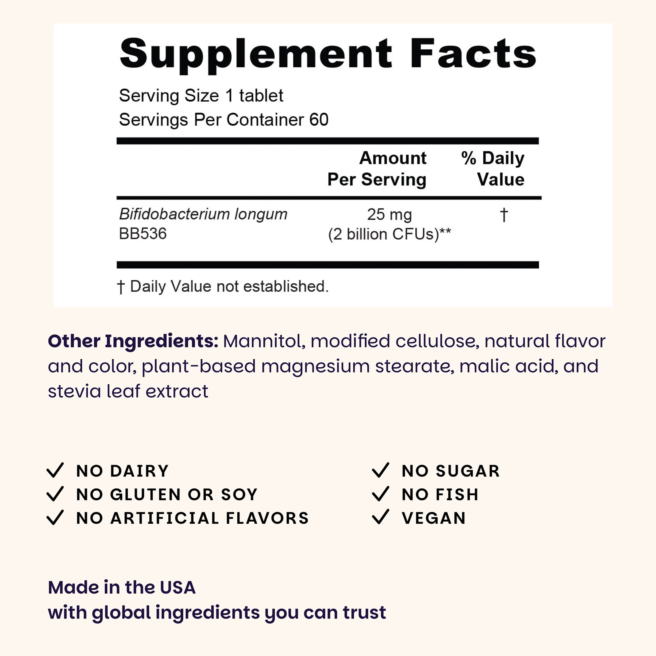 EZ Melts Healthy Aging Probiotic - Daily Probiotic for Digestive & Gut Health Support - with Bifidobacterium Longum - Non-GMO & Vegan - Strawberry - 60 Dissolvable Tablets (60 Servings)