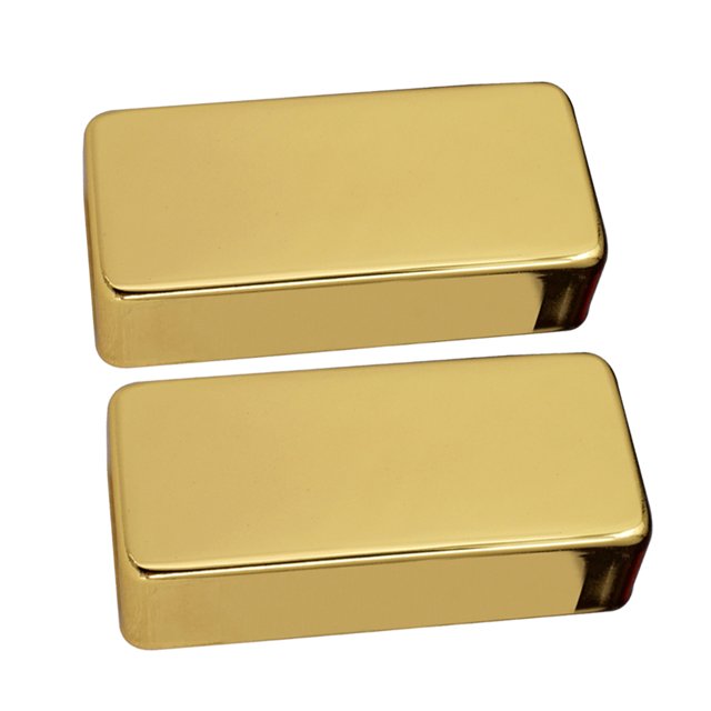 Paquete de 2 cubiertas de repuesto para pastilla de latón de Guitarra eléctrica 32x71.5mm Kusrkot dorado Guitarra Humbucker Pickup Cover