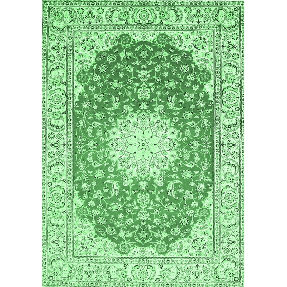 Ahgly Company Indoor Rectangle Medallion Emerald Green Traditional Area Rugs, 2' x 3'