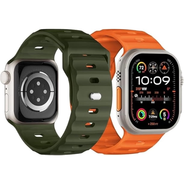 Correas Sport compatibles con Applewatch Ultra Band de 38/40/41/42/44/45/49mm, 2 piezas