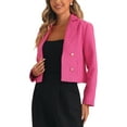 thumbnail image 4 of INSPIRE CHIC Women's Notch Lapel Jacket Office Long Sleeve Casual Blazer Jackets S Hot Pink, 4 of 6