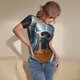 thumbnail image 3 of Balery Realistic Cute Sea Turtle Body de cuello redondo de manga corta para mujer Tops de manga corta Tops básicos-X-Large, 3 of 6