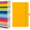 thumbnail image 1 of A5 Notebook With Lined Pages, Pen Loop, Ribbon, Medium Hardback Journal, Note, Sustainably Sourced Paper (yellow), 1 of 4