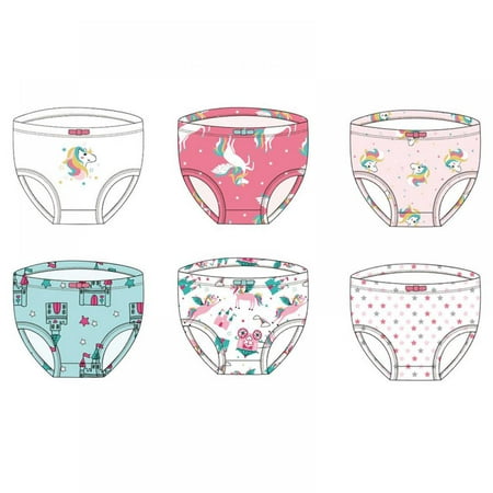 

Baozhu Little Girls Soft Cotton Underwear Kids Breathable Comfort Panty Briefs Toddler Undies(Pack of 6)