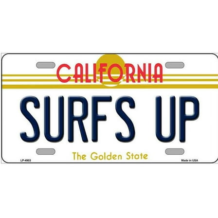 Surfs Up California Novelty Metal License Plate LP-4903