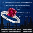 thumbnail image 2 of Gem Stone King 2.70 Cttw Red Created Ruby and White Lab Grown Diamond 10K White Gold Engagement Ring for Women | Gemstone Birthstone | 8MM Cushion Cut (Size 7), 2 of 5