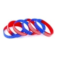 thumbnail image 2 of 20pcs Sports Silicone Bracelet Personality Simple Star Pattern Wrist Band Hand Rings Decoration Fashion Band Set (Red+Blue), 2 of 7